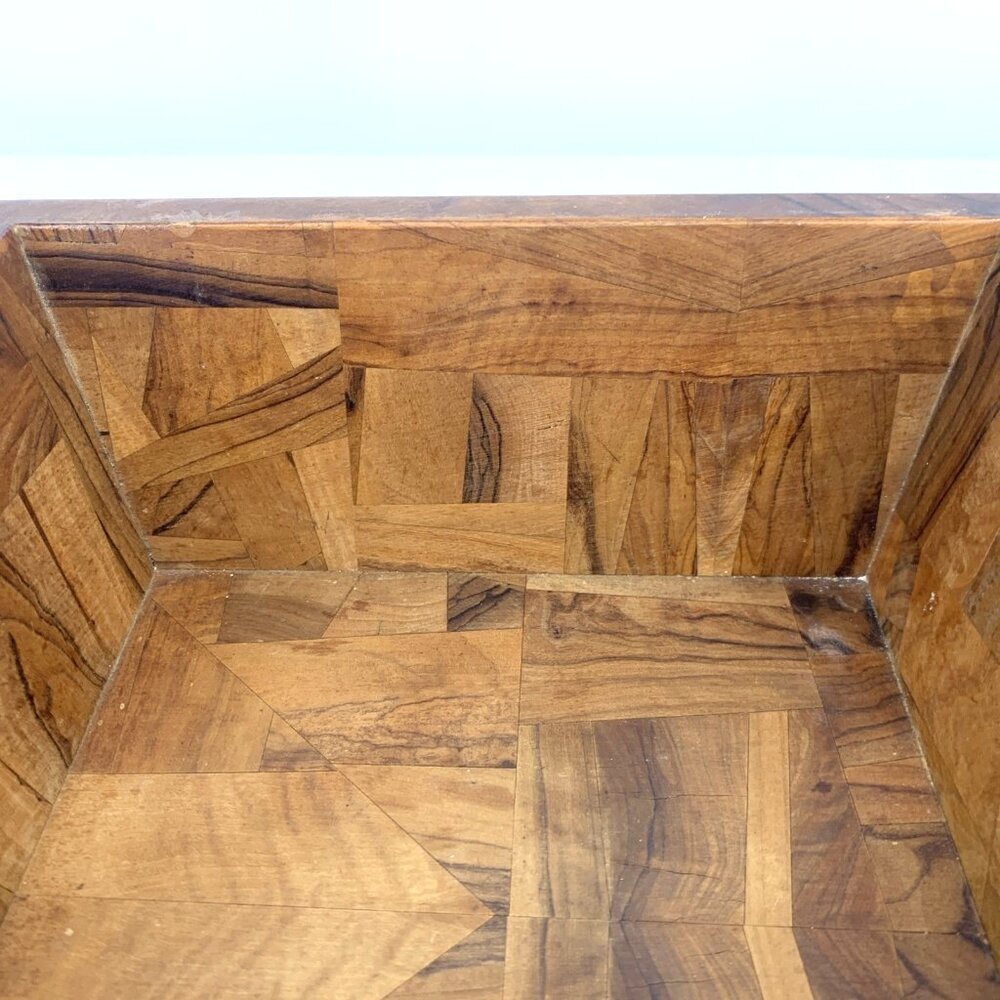 Handmade Segmented Wood Bowl Square 9" Vintage MCM - Picture 3 of 11